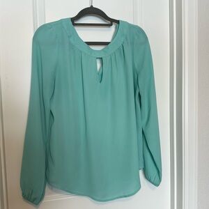 New York & Company Aqua tie back Blouse